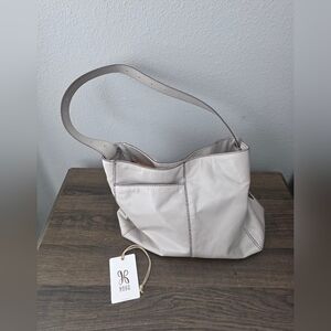 Hobo Render Shoulder Bag Driftwood Gray Leather